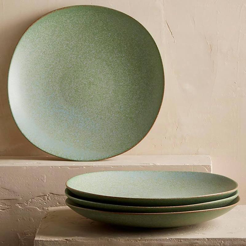 Terra Green Stone Dinner Plates, Set Of 4 - Terra Green